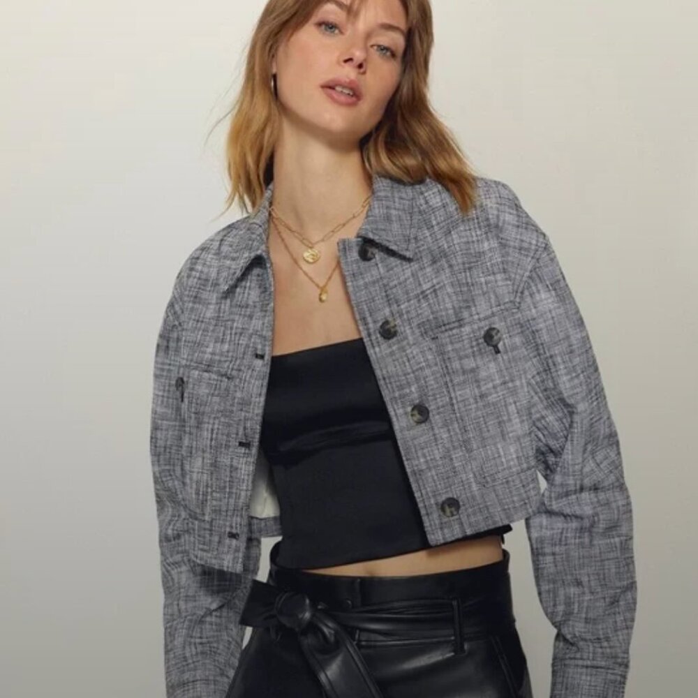 Wilfred little cropped pink jacket (pink tweed)